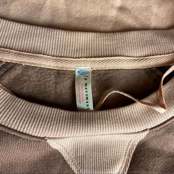 Free People- Women's Colorblocked Crew Neck Sweater, Washed Geranium - Picture 8 of 9